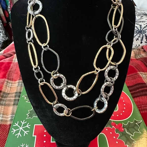 Brighton Elegant Gold and Silver Chain Necklace - Picture 1 of 5
